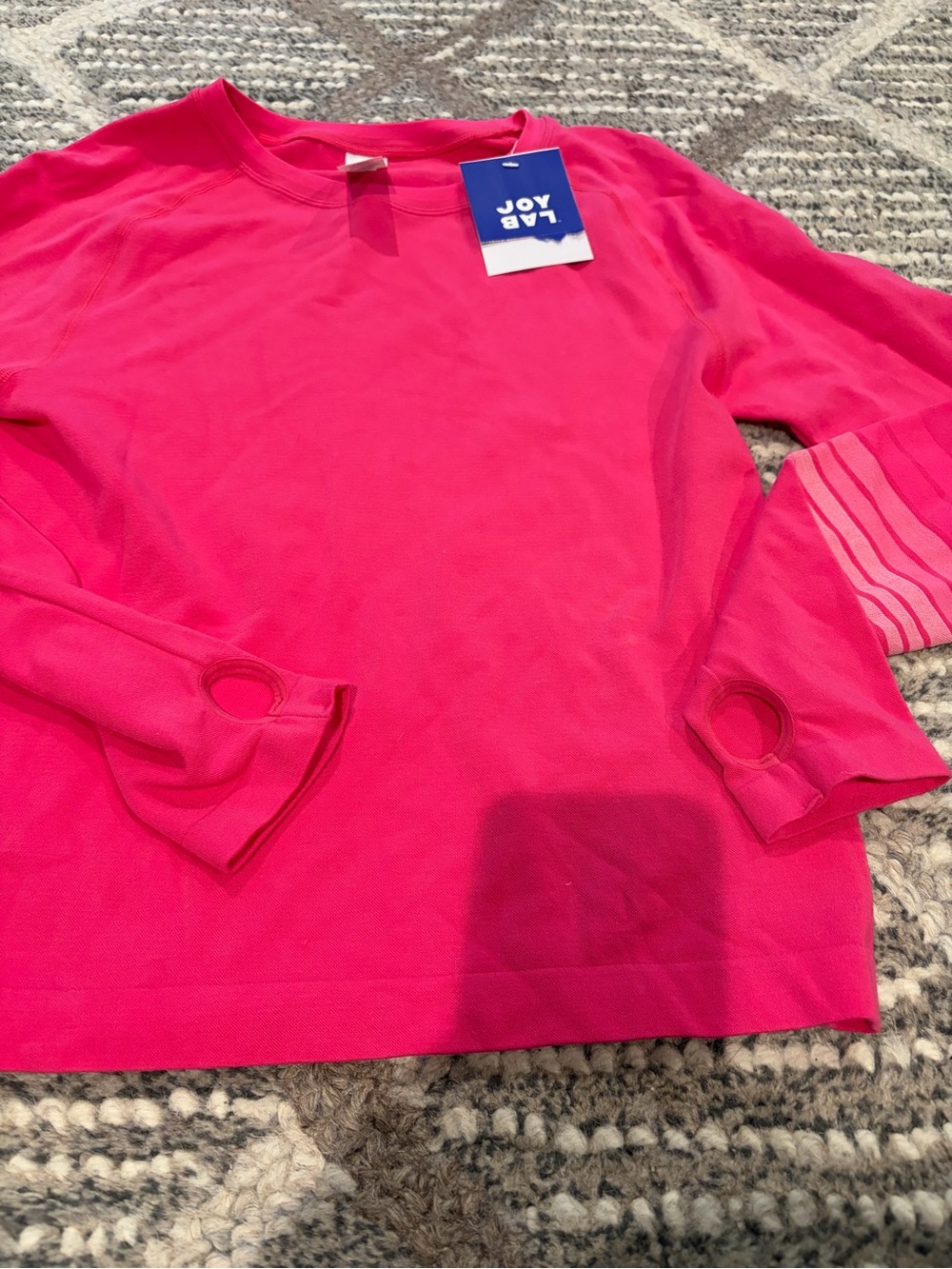 JoyLab women’s Bright Hot Pink Crewneck Sweatshirt - Picture 2 of 5